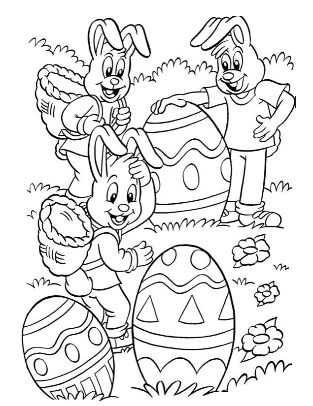 coloriage les lapins de paques